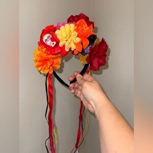Never Worn Día de Los Muertos Halloween Floral Headband w/ Ribbons and Skull 💀🌼
